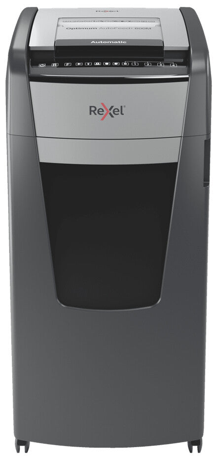 Rexel Optimum AutoFeed+ 600M paper shredder Micro-cut shredding 55 dB 23 cm Black, Silver