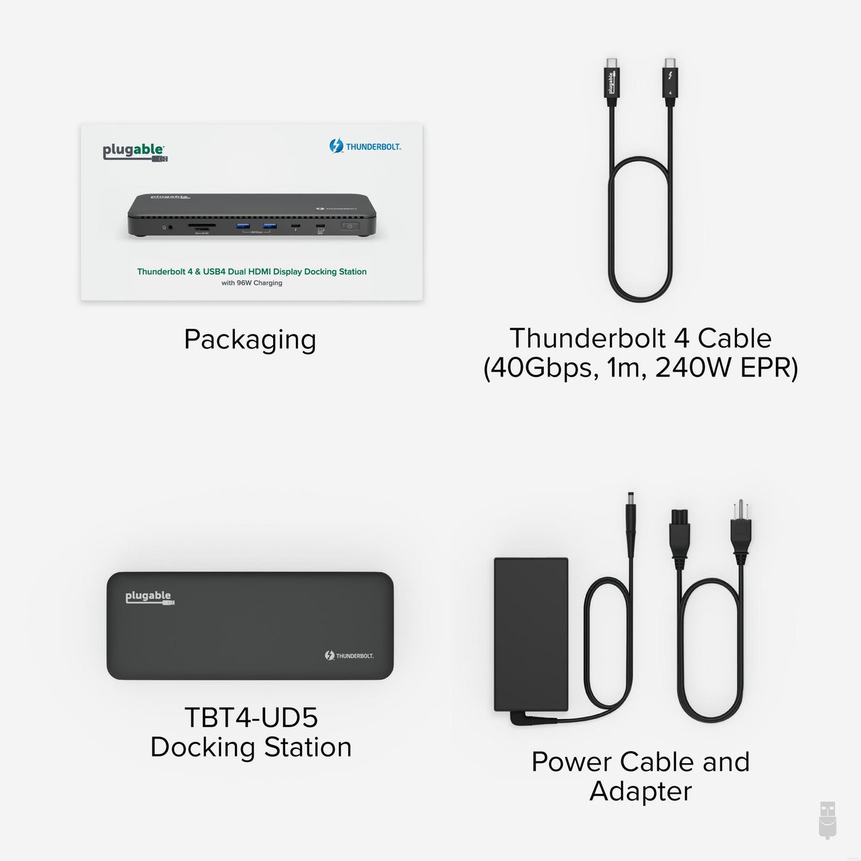 Plugable Technologies PLUGABLE THUNDERBOLT 4 DOCK FOR 4K DUAL MONITORS OR SINGLE 8K, 100W LAPTOP CHARGING