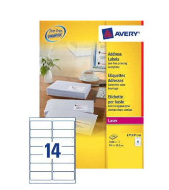 Avery L7163-250 addressing label White Self-adhesive label