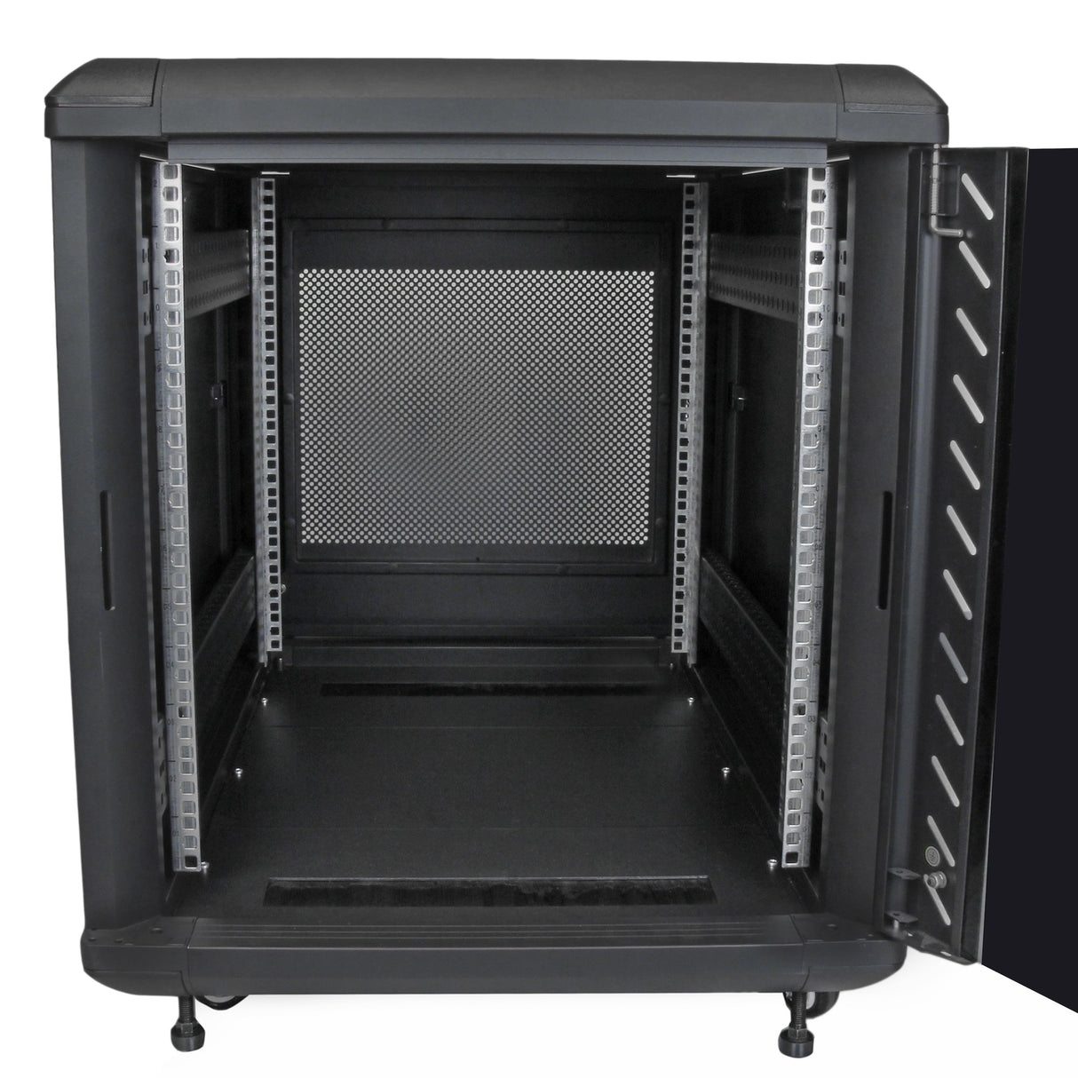 StarTech.com 4-Post 12U Server Rack Cabinet, Lockable 19" Data Rack Cabinet for Computer / AV / IT Equipment, Office / Home Network Rack with Casters & Adjustable Mounting Rails