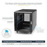 StarTech.com 4-Post 12U Server Rack Cabinet, Lockable 19" Data Rack Cabinet for Computer / AV / IT Equipment, Office / Home Network Rack with Casters & Adjustable Mounting Rails