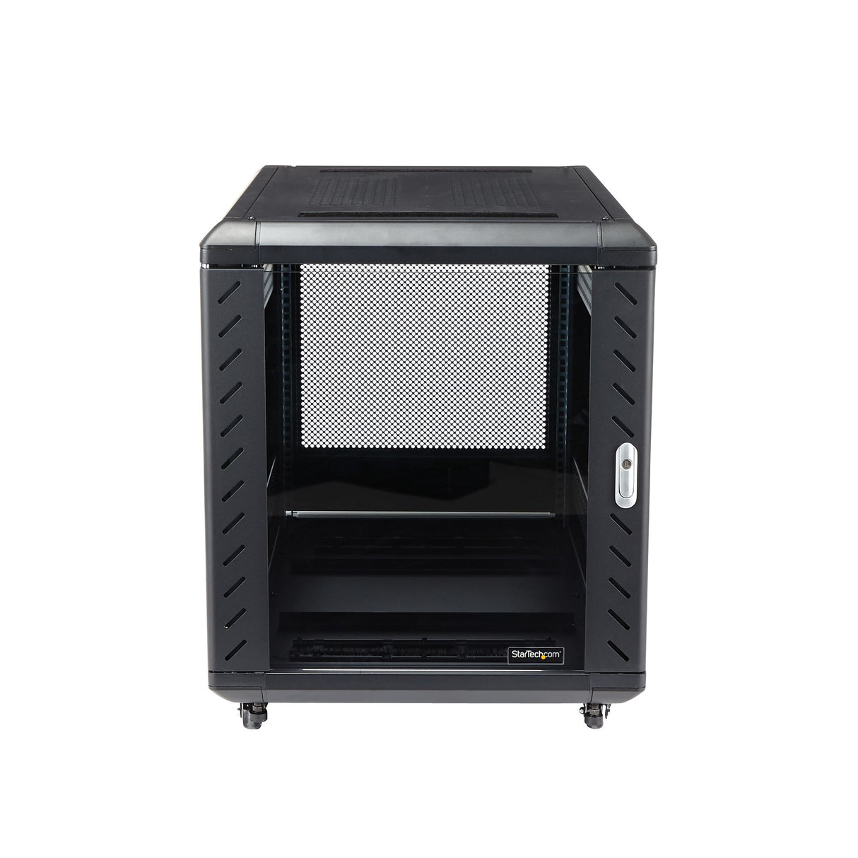 StarTech.com 4-Post 12U Server Rack Cabinet, Lockable 19" Data Rack Cabinet for Computer / AV / IT Equipment, Office / Home Network Rack with Casters & Adjustable Mounting Rails