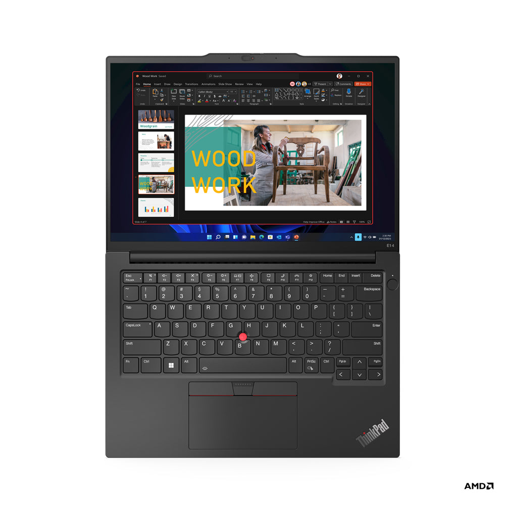 Lenovo ThinkPad E14 AMD Ryzen™ 7 7730U Laptop 35.6 cm (14") WUXGA 16 GB DDR4-SDRAM 512 GB SSD Wi-Fi 6 (802.11ax) Windows 11 Pro Black