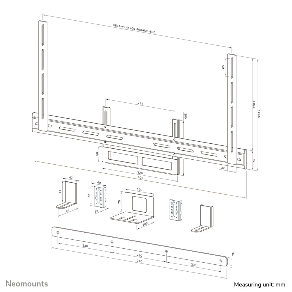 Neomounts universal videobar kit