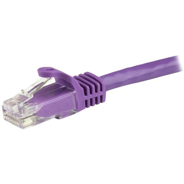 StarTech.com 15m CAT6 Ethernet Cable - Purple CAT 6 Gigabit Ethernet Wire -650MHz 100W PoE RJ45 UTP Network/Patch Cord Snagless w/Strain Relief Fluke Tested/Wiring is UL Certified/TIA