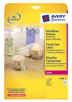 Avery L7780-25 printer label Transparent