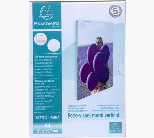 Exacompta 84858HD sign holder/information stand A4 Polymethyl methacrylate (PMMA) Transparent