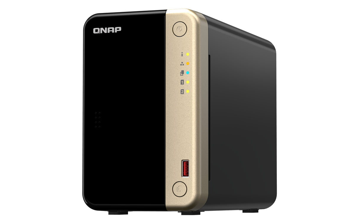 QNAP TS-264 NAS Tower Intel® Celeron® N5095 8 GB QNAP QTS Black, Gold