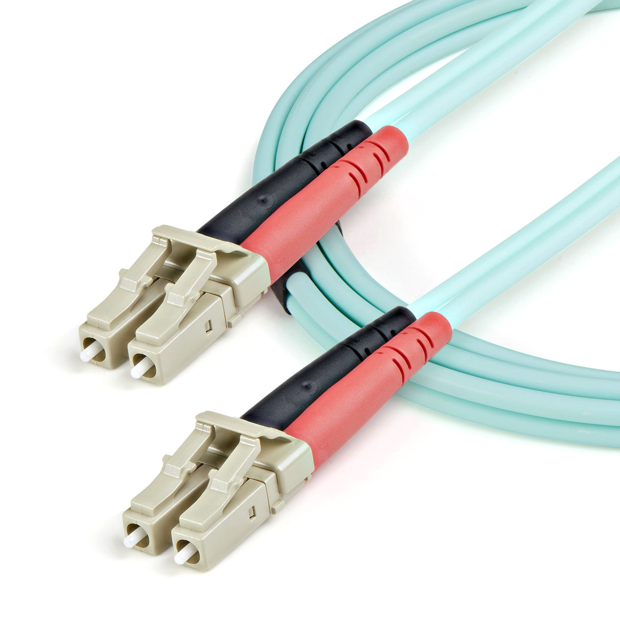 StarTech.com 1m (3ft) LC/UPC to LC/UPC OM3 Multimode Fiber Optic Cable, Full Duplex 50/125µm Zipcord Fiber Cable, 100G, Low Insertion Loss, LSZH Fiber Jumper Cord