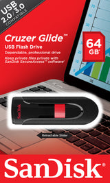 SanDisk Cruzer Glide USB flash drive 64 GB USB Type-A 2.0 Black, Red