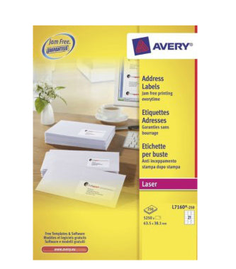 Avery L7160-250 addressing label White Self-adhesive label