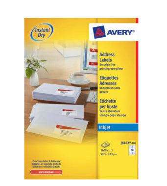 Avery J8162-100 addressing label White Self-adhesive label