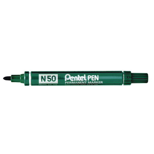 Pentel N 50 permanent marker Bullet tip Green 12 pc(s)