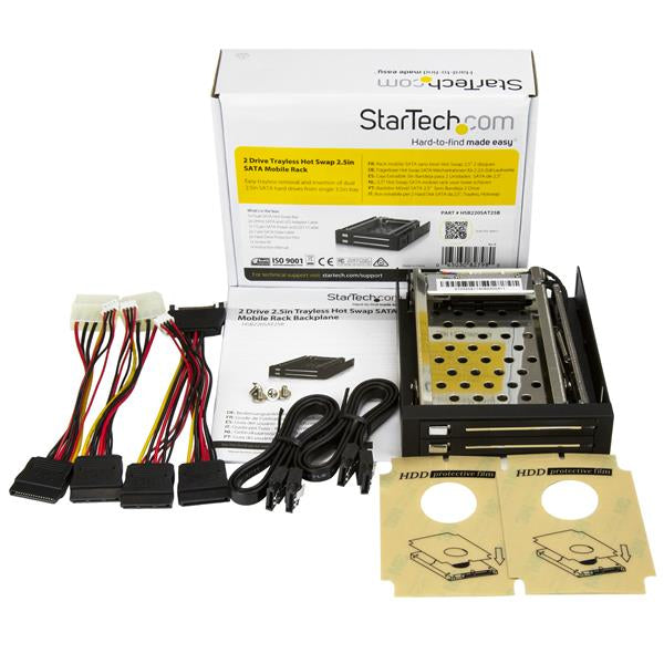 StarTech.com 2 Drive 2.5in Trayless Hot Swap SATA Mobile Rack Backplane