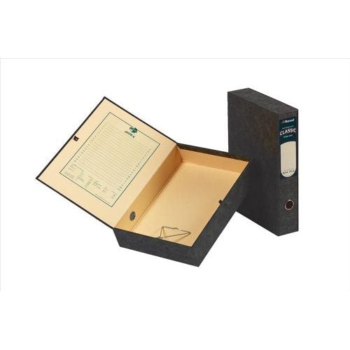 Rexel Classic Foolscap Lockspring Box File Black/Green (5)