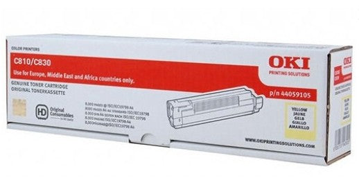 OKI 44059105 Toner yellow, 8K pages ISO/IEC 19798 for OKI C 800