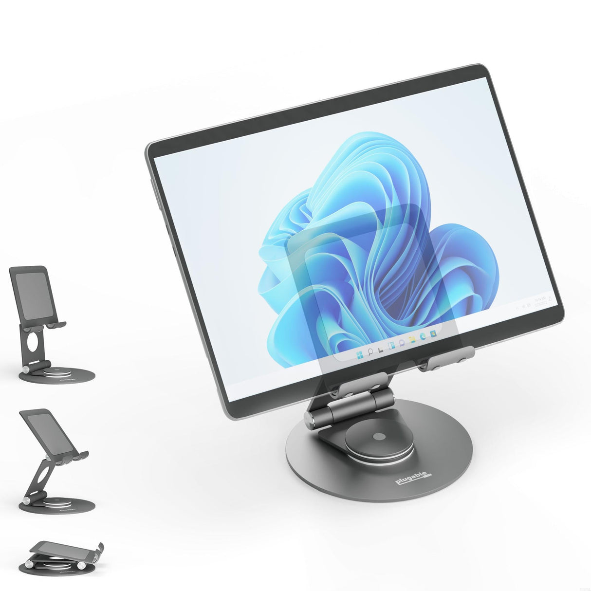 Plugable Technologies PLUGABLE UNIVERSAL TABLET STAND, 360° ROTATING BASE