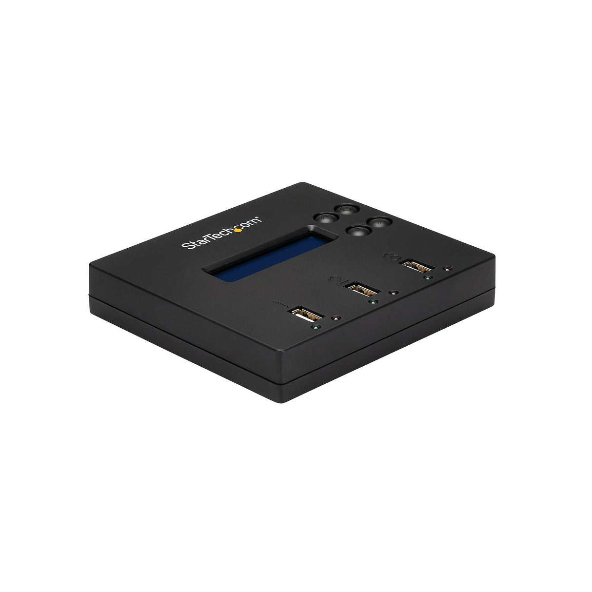 StarTech.com Standalone 1 to 2 USB Thumb Drive Duplicator and Eraser, Multiple USB Flash Drive Copier, System and File and Whole-Drive Copy at 1.5 GB/min, Single and 3-Pass Erase, LCD Display