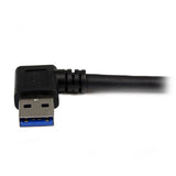 StarTech.com 1m Black SuperSpeed USB 3.0 Cable - Right Angle A to B - M/M