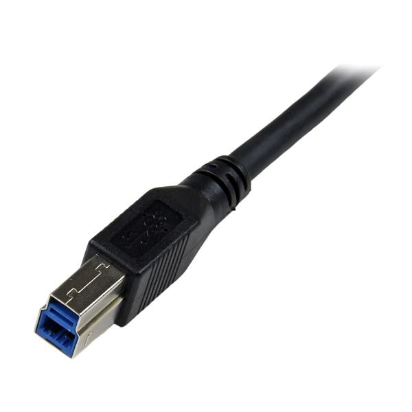 StarTech.com 1m Black SuperSpeed USB 3.0 Cable - Right Angle A to B - M/M