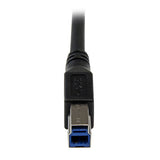 StarTech.com 1m Black SuperSpeed USB 3.0 Cable - Right Angle A to B - M/M