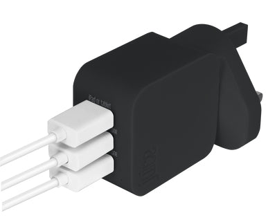 Juice JUI-MAINS-3PORT-3.4A-ECO-BLK mobile device charger Universal Black AC Indoor