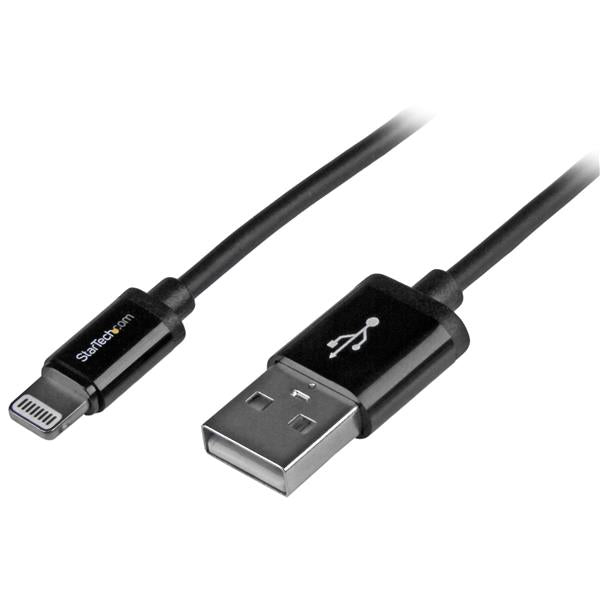 StarTech.com 1 m (3 ft.) USB to Lightning Cable - iPhone / iPad / iPod Charger Cable - High Speed Charging Lightning to USB Cable - Apple MFi Certified - Black