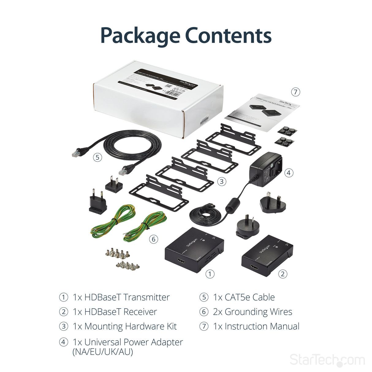 StarTech.com HDMI over CAT5e HDBaseT Extender - Power over Cable - Ultra HD 4K