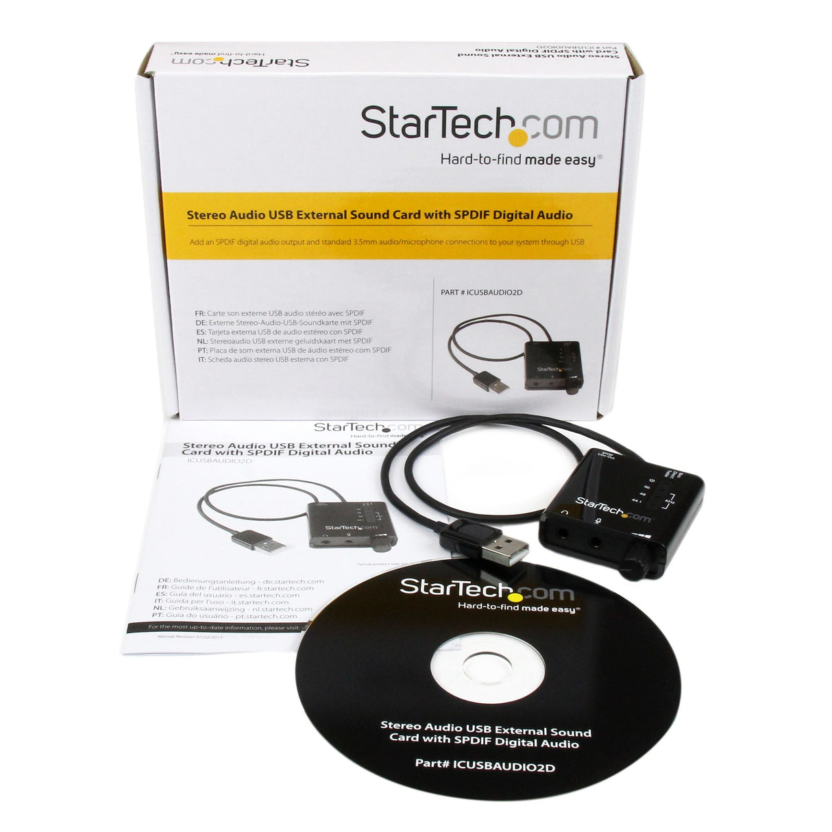 StarTech.com USB Stereo Audio Adapter External Sound Card with SPDIF Digital Audio and Stereo Mic