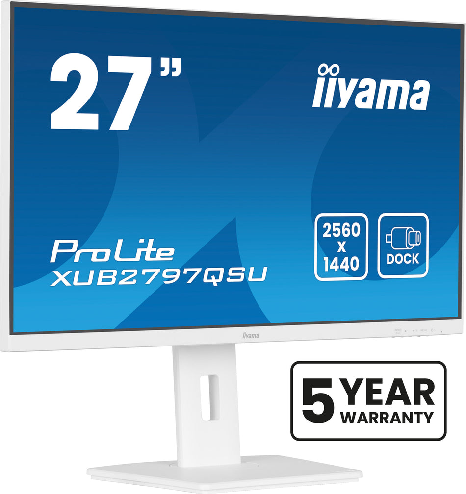 iiyama ProLite XUB2797QSU-W2 computer monitor 68.6 cm (27") 2560 x 1440 pixels Quad HD LED White