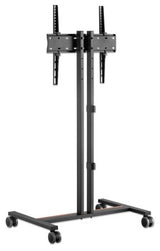 Manhattan TV & Monitor Mount, Trolley Stand (Compact), 1 screen, Screen Sizes: 34-55", Silver, VESA 200x200 to 400x400mm, Max 35kg, Height-adjustable to four levels: 862, 916, 970 and 1024mm, LFD, Lifetime Warranty