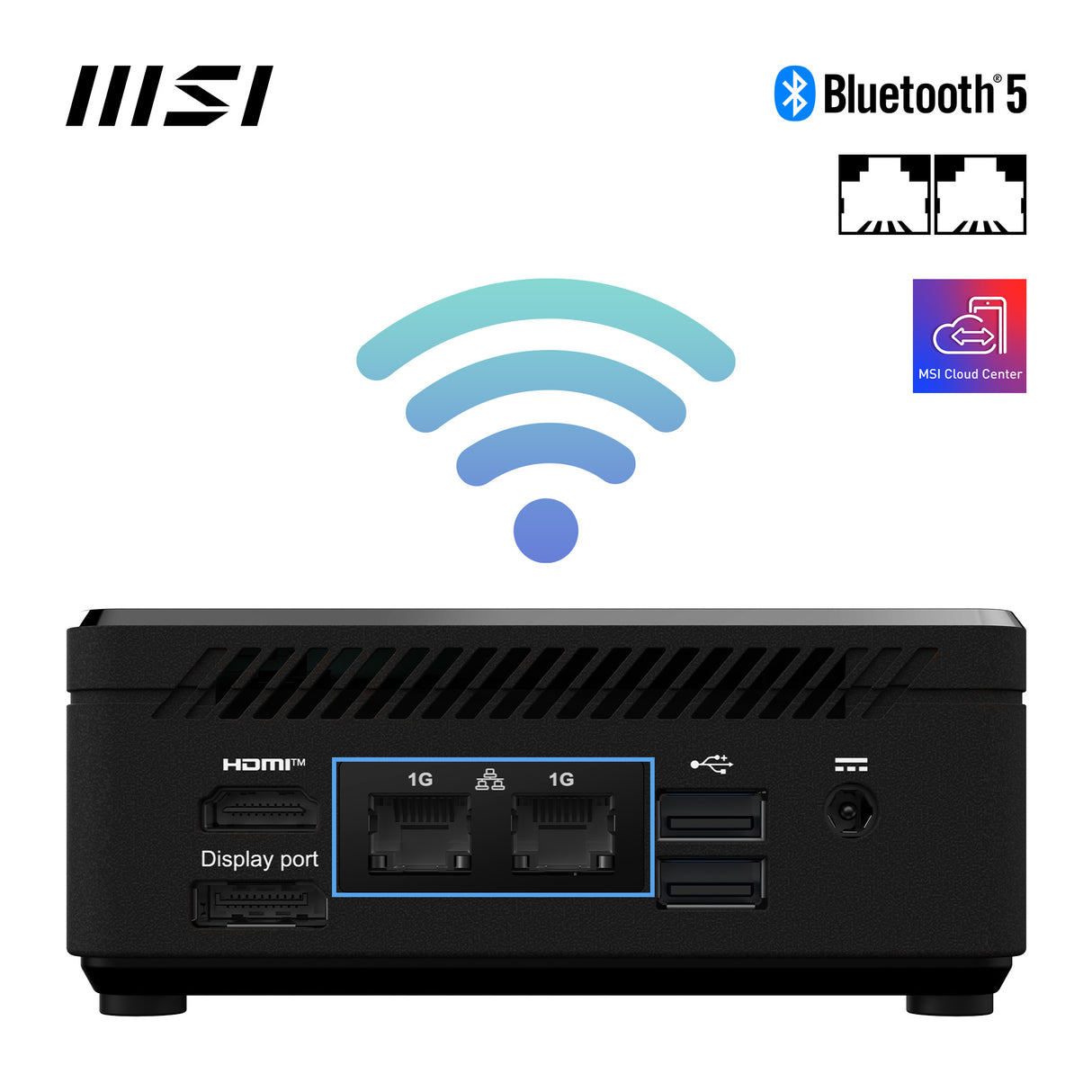 MSI Cubi N ADL S Intel N100 Desktop PC, NUC, SFF, Mini Computer, HTPC, (4GB RAM, 128GB SSD, Windows 11 PRO), Fanless/UHD Graphics/Type C/HDMI/DisplayPort/Dual LAN/WiFi 5/BT 5.1/VESA