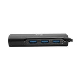 Tripp Lite U460-003-3A1GB 3-Port USB 3.x (5Gbps) Hub with LAN Port, USB-C to 3x USB-A Ports and Gigabit Ethernet, Black