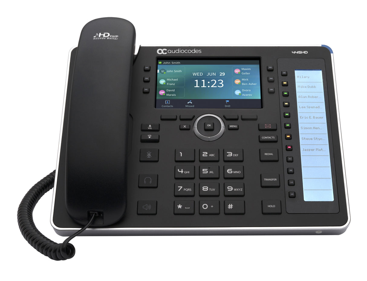 AudioCodes 445HD IP-Phone PoE GbE black with integrated BT and Dual Band Wi-Fi