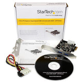 StarTech.com 2 Port PCI Express (PCIe) SuperSpeed USB 3.0 Card Adapter with UASP - LP4 Power