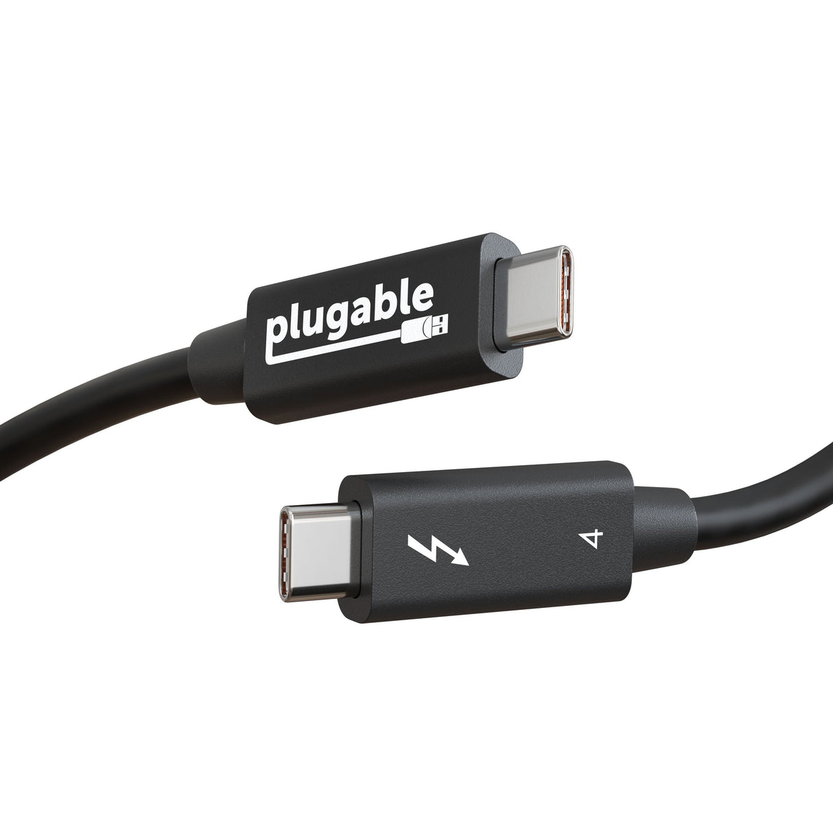 Plugable Technologies Thunderbolt 4 Cable [Thunderbolt Certified] 6.6ft USB4 Cable with 100W Charging, Single 8K or Dual 4K Displays, 40Gbps Data Transfer, Compatible with Thunderbolt, USB4, USB-C - Driverless