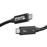 Plugable Technologies Thunderbolt 4 Cable [Thunderbolt Certified] 3.3ft USB4 Cable with 100W Charging, Single 8K or Dual 4K Displays, 40Gbps Data Transfer, Compatible with Thunderbolt, USB4, USB-C - Driverless