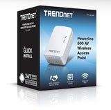 Trendnet Powerline 500 AV2 Wireless Access Point 500 Mbit/s Ethernet LAN Wi-Fi White 1 pc(s)