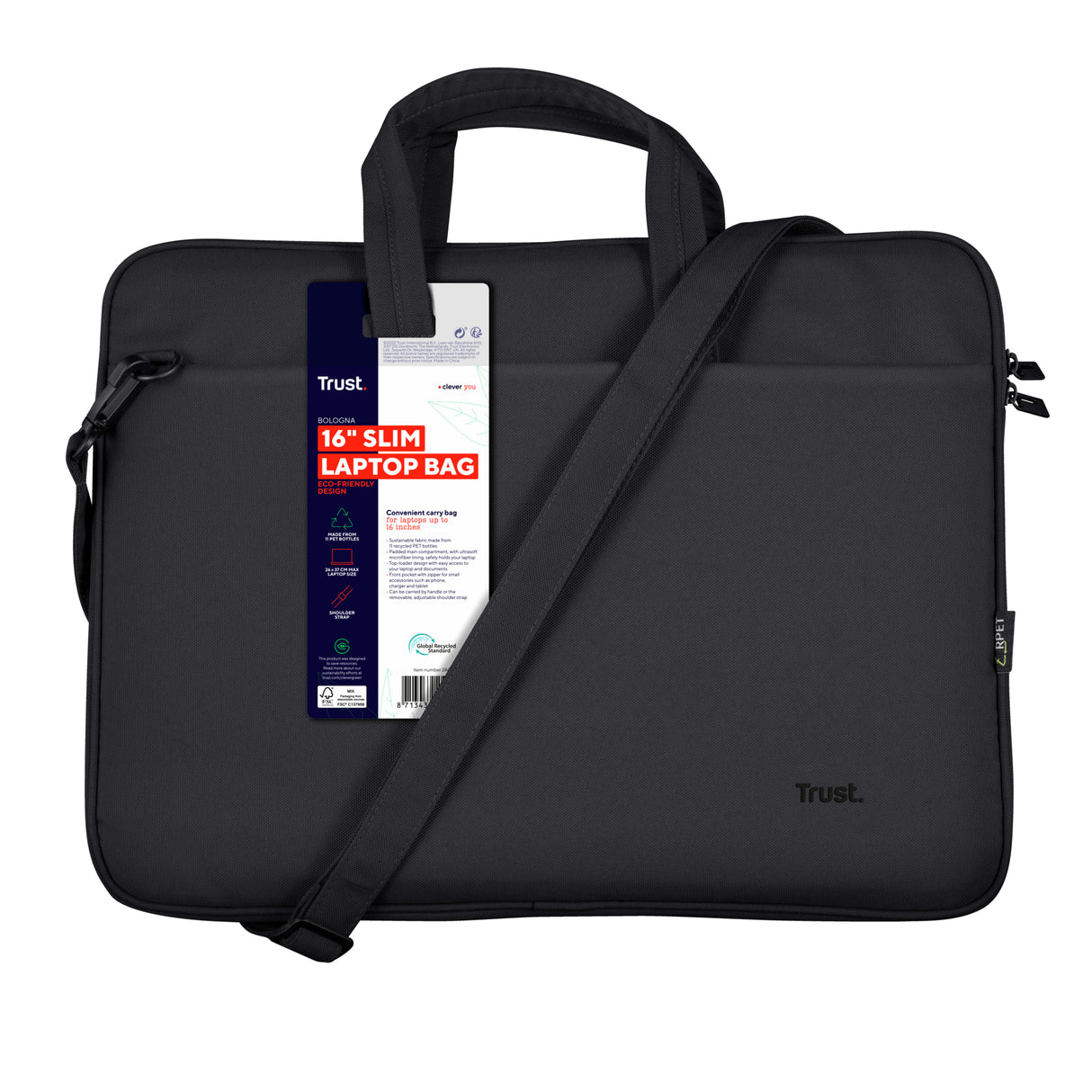 Trust Bologna 40.6 cm (16") Toploader bag Black