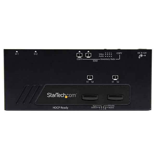 StarTech.com 2X2 HDMI Matrix Switch w/ Automatic and Priority Switching – 1080p