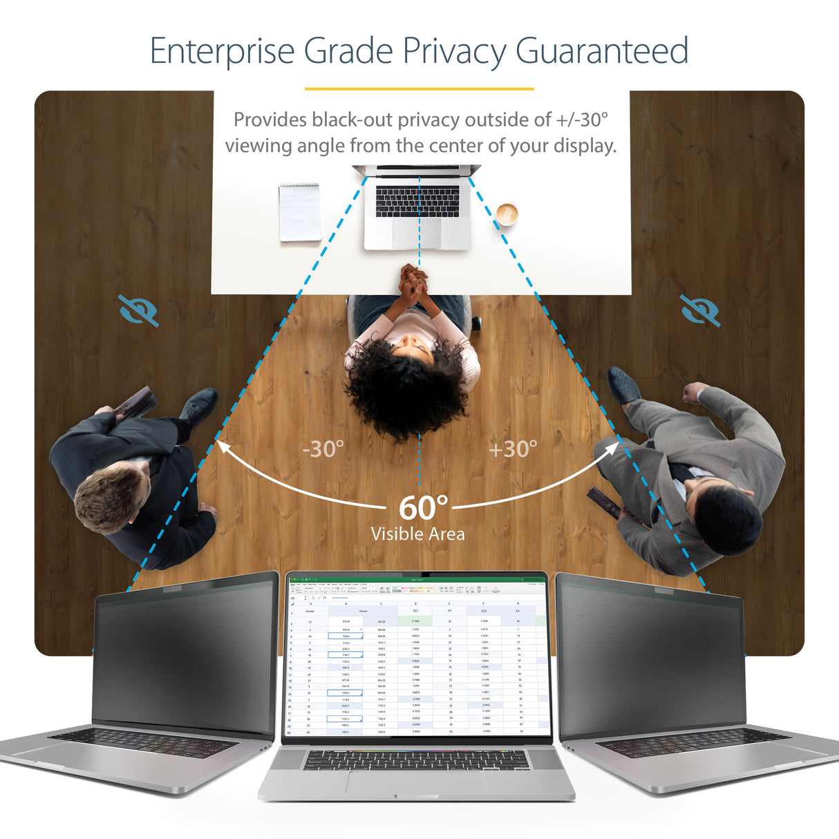 StarTech.com 16-inch MacBook Pro 21/23 Laptop Privacy Screen, Anti-Glare Privacy Filter with 51% Blue Light Reduction, Monitor Screen Protector with +/- 30 deg. Viewing Angle, Reversible Matte/Glossy Sides