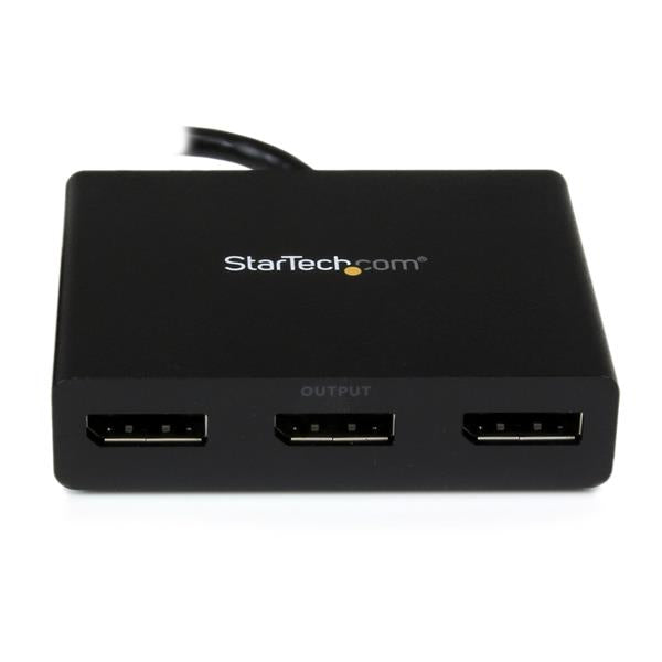 StarTech.com 3-Port Multi Monitor Adapter - DisplayPort 1.2 MST Hub to Dual 4K 30Hz & 1x 1080p - Video Splitter for Extended Desktop Mode on Windows PCs Only - DP to 3x DP Monitors