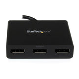 StarTech.com 3-Port Multi Monitor Adapter - DisplayPort 1.2 MST Hub to Dual 4K 30Hz & 1x 1080p - Video Splitter for Extended Desktop Mode on Windows PCs Only - DP to 3x DP Monitors