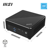 MSI Cubi N ADL S Intel N100 Desktop PC, NUC, SFF, Mini Computer, HTPC, (4GB RAM, 128GB SSD, Windows 11 PRO), Fanless/UHD Graphics/Type C/HDMI/DisplayPort/Dual LAN/WiFi 5/BT 5.1/VESA