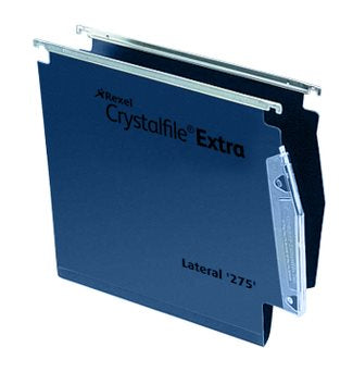 Rexel Crystalfile Extra `275` Lateral File 30mm Blue (25)