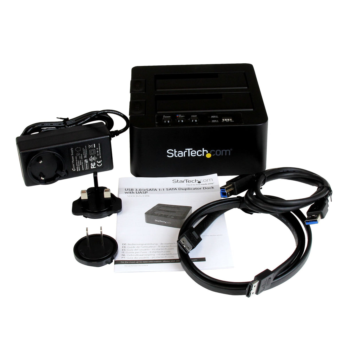 StarTech.com Dual Bay Hard Drive Duplicator, Standalone USB 3.0 (5 Gbps) / eSATA to 2.5/3.5" SATA III HDD/SSD Cloner/Copier, Hard Drive Docking Station, Hard Disk Cloner