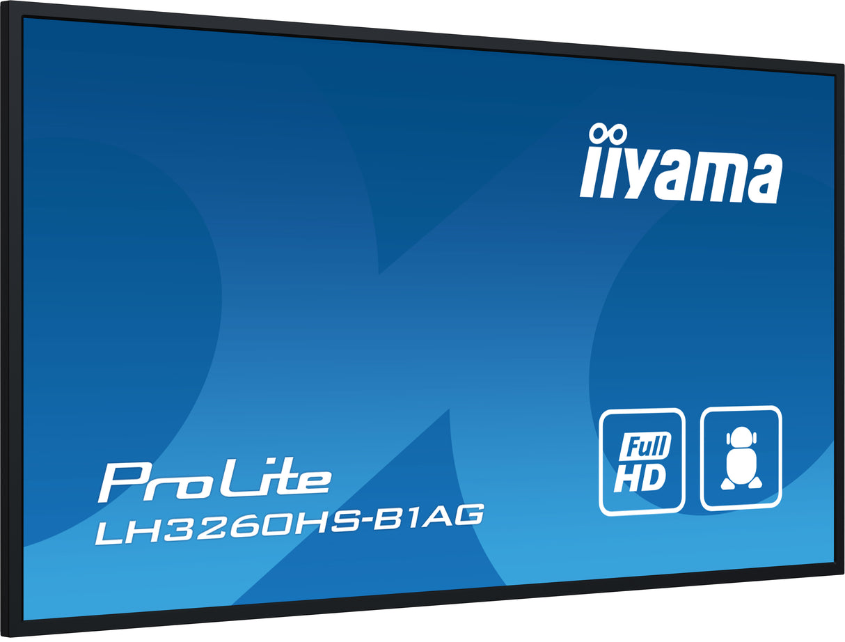 iiyama LH3260HS-B1AG Signage Display Digital A-board 80 cm (31.5") LED Wi-Fi 500 cd/m² Full HD Black Built-in processor Android 11 24/7