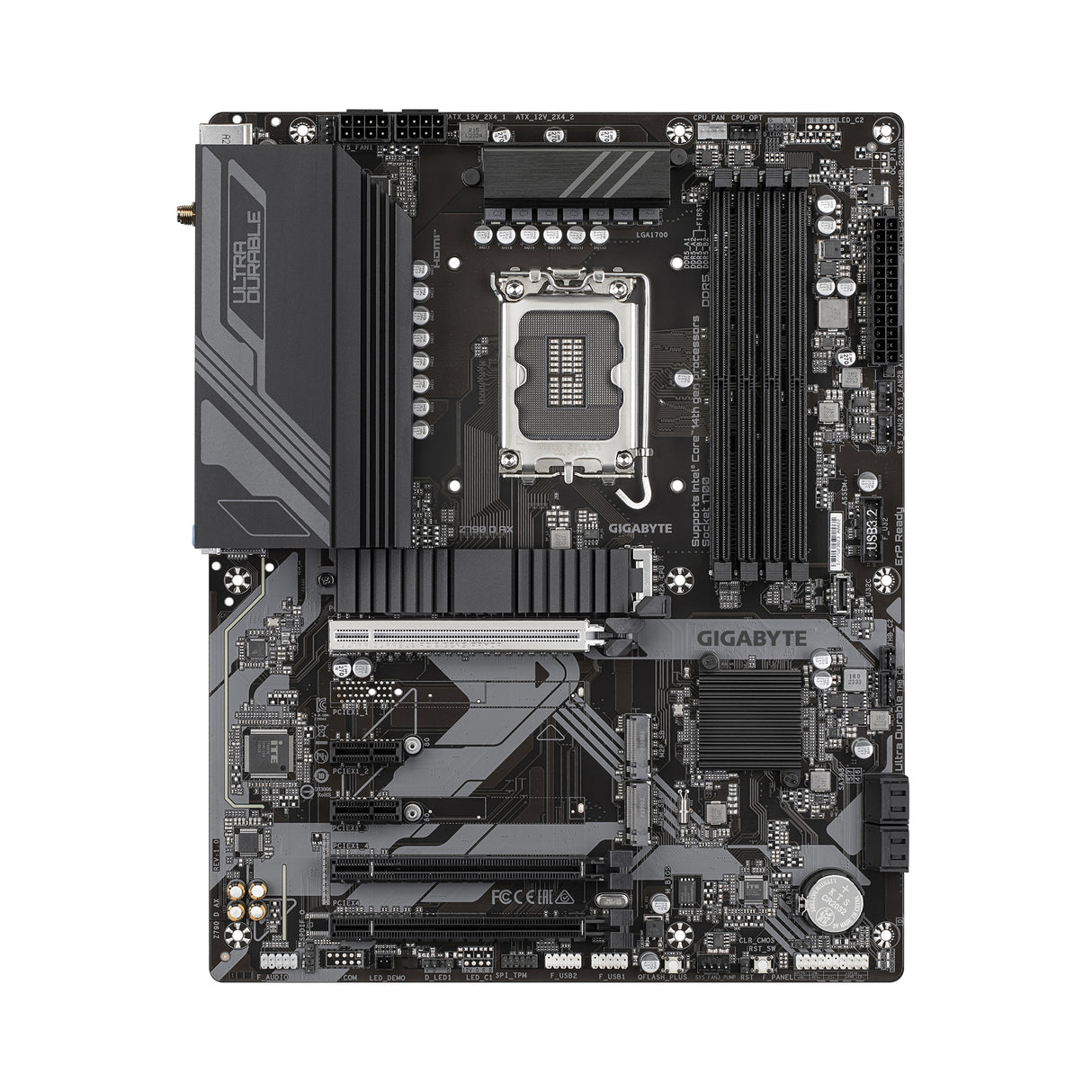 Gigabyte Z790 D AX Motherboard - Supports Intel Core 14th Gen CPUs, 12+1+1 Phases Digital VRM, up to 7600MHz DDR5 (OC), 3xPCIe 4.0 M.2, Wi-Fi 6E, 2.5GbE LAN, USB 3.2 Gen 2