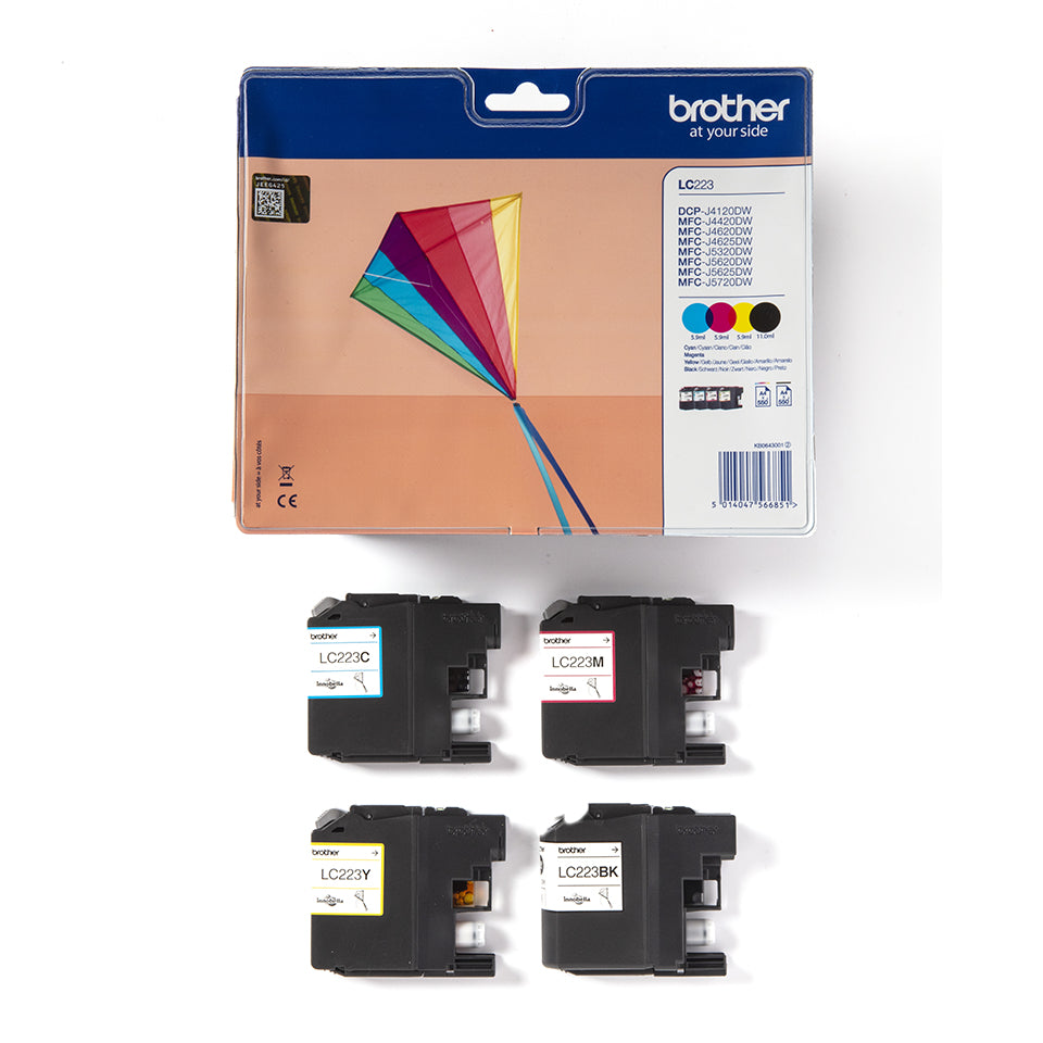 Brother LC-223VALBP Ink cartridge multi pack Bk,C,M,Y Blister, 4x550 pages ISO/IEC 24711 Pack=4 for Brother DCP-J 562/MFC-J 4420/MFC-J 5320