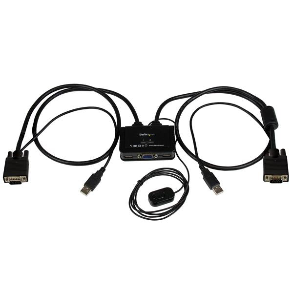 StarTech.com 2 Port USB VGA Cable KVM Switch - USB Powered with Remote Switch